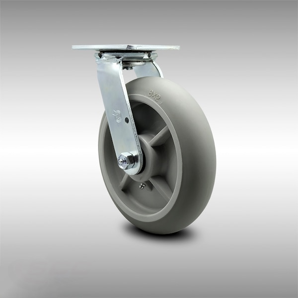 8 Inch SS Thermoplastic Rubber Wheel Swivel Caster with Ball Bearing SCC
